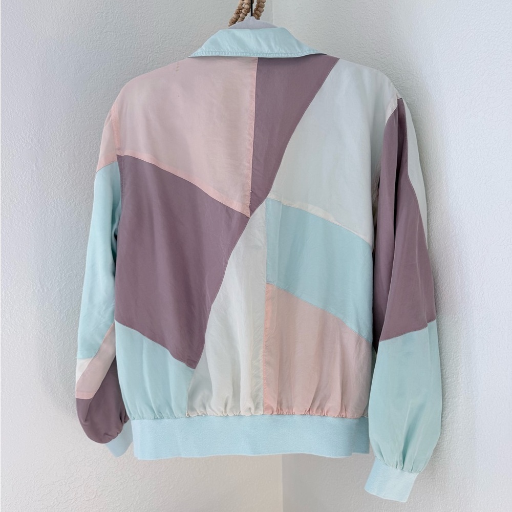 Blair Vintage Silk Pastel Bomber Jacket - Picture 5 of 8